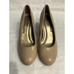 Comfort Plus by Predictions Women’s Nude Patent Heels Size 7 – Round Toe Pumps